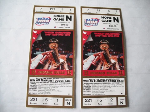 1997 NBA PLAYOFFS CHICAGO BULLS UNUSED TICKETS LOT OF 2  MICHAEL JORDAN Cover