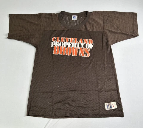 Vintage 90’s Logo 7 Cleveland Browns NFL Nylon Football Jersey - Mens L - MINT Cover