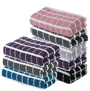 1-24 Pcs Premium 100%Egyptian Cotton Jumbo Terry Kitchen Tea Towels Hanging Loop