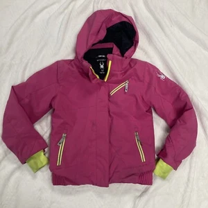 Spyder Girls Lola Snow Ski Snowboard Jacket Pink Neon Sz 12 - Picture 1 of 11