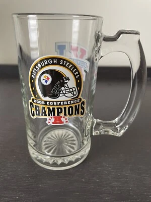 PITTSBURGH STEELERS SUPER BOWL XL VIDRIO DE 40 PINTAS AFC Ben Roethlisberger Foto 1 de 4