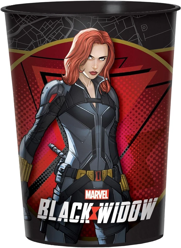 Black Widow Marvel Superhéroe Vengadores Fiesta de Cumpleaños Favor 16 OZ Taza de plástico Foto 1 de 1