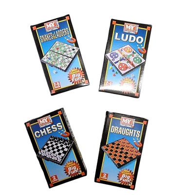 Traditional Mini Board Magnetic Travel Games Chess Ludo Snakes Ladders Draughts - Image 1 of 2