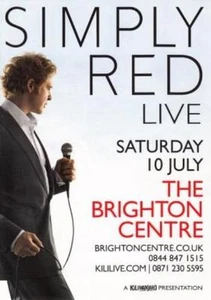 Simply Red 'LIVE' 2010 UK Brighton Concert A5 Flyer - New - Picture 1 of 1