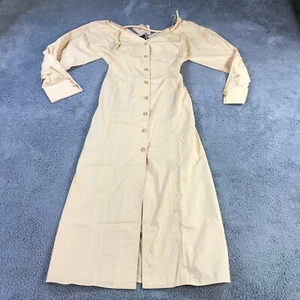 NANUSHKA Dress Womens Extra Small Fitted Long Shirt Dress Beige Maxi Casual - Picture 1 of 13