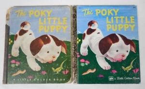 Little Golden Book: The Poky Little Puppy Lot of 2, 1944 6th Ed., 1979 43rd Prnt - Picture 1 of 15