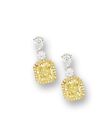Yellow Radiant Adstar Diamond Dangle Earrings 925 Fine Silver Bijoux De Luxe