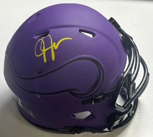 JUSTIN JEFFERSON SIGNED AUTO MINNESOTA VIKINGS RAVE MINI HELMET BECKETT/BAS 0901 - Picture 1 of 5