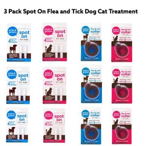 3 Pack Spot On Flea And Tick Dog Puppy Small Dog Cat Kitten Home Treatments UK