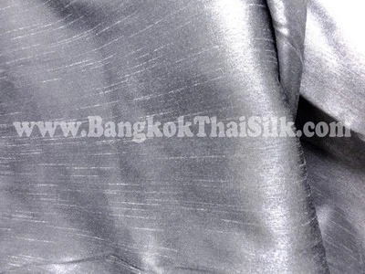 Silver Gray Faux Silk Dupioni Fabric Material Bridesmaid Dress Drape Suits Shirt - Image 1 of 2