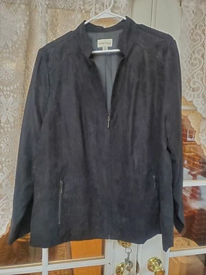 STUDIO WORKS женщина черный искусственной замши Blazer куртка размер 20 Вт - Изображение 1 из 3