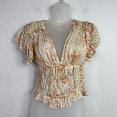 Camisa By Together Mujer S Floral Volantes Calada Romántica Cottagecore Boho Playa Foto 1 de 4