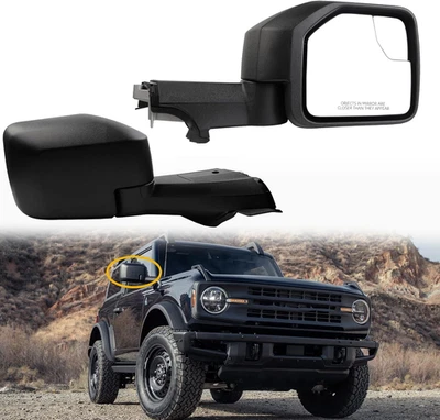 Passenger Side View Mirror Compatible with 2021-2024 Ford Bronco Right Side Door - Image 1 of 4