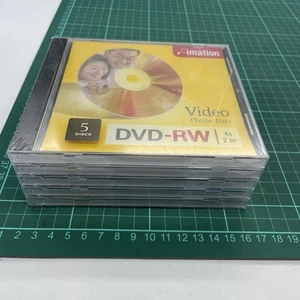 Imation DVD 5 Pack DVD-RW 4.7GB 4X Rewriteable Blank Brand New & Sealed - Picture 1 of 5