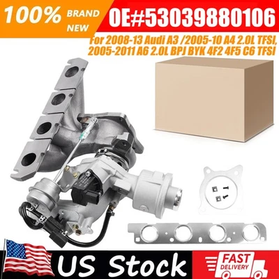 Turbocharger for Audi A4 A6 2.0T B7 BUL BWE BGB K03 2005 2007 2008 2006 Turbo - Image 1 of 4