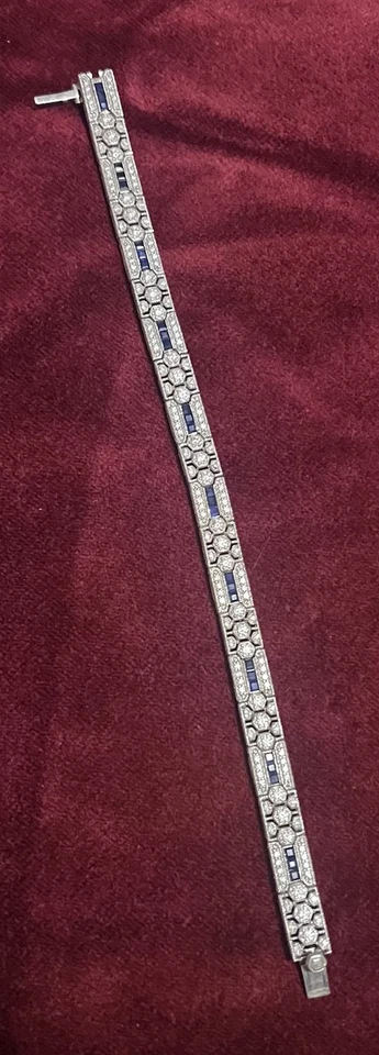 QVC - Judith Ripka Sapphire & Diamonique Art Deco Bracelet - Sz 7.25" - Image 1 of 3