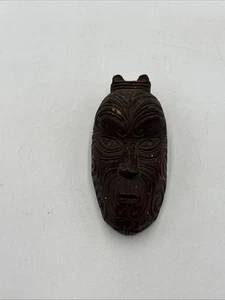 DE COLECCIÓN BENJES IND LTD FIGURA MASCULINA MAORÍ CABEZA MADERA 1973 RARA 4" - Imagen 1 de 5