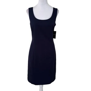 Tahari Women Midnight Blue Sleeveless Dress - Size 8 - NWT - Picture 1 of 7