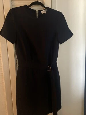 Carven Mini Dress Womens Navy Blue  Short Sleeve Size 34 Belt Faux Wrap - Изображение 1 из 4