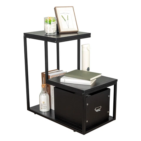 Bedroom Nightstand Table End Sofa Bedside Storage Cabinet Drawer Black Modern Cover