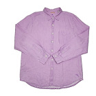 Tommy Bahama 100% Linen Dress Shirt Lavender Button Men Large Long Sleeve Pocket