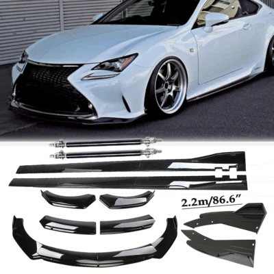 Front Bumper Lip Splitter Spoiler Side Skirt For Lexus Rc-f Rc200 Rc300 Rc350 Foto 1 de 4