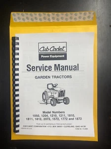 1986-1989 Tractor Service Manual Cub Cadet G-SG 1811 1812 2072 1572 1772 1872 - Picture 1 of 6