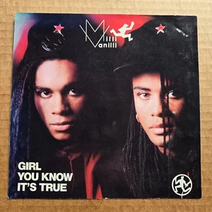 MILLI VANILLI Girl You Know It's True NO RECORD!!! PICTURE SLEEVE ONLY!!! 45 7" - Picture 1 of 3