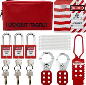 Lockout Tagout Kit Electrical Loto - Group Lockout Hasps, Lockout Tags, Safety P - Picture 1 of 7