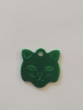 Custom Engraved- Cat Face Personalized Pet ID Tag-1 Sidwd-10 Color Choices