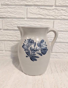 Pfaltzgraff Yorktowne Large Pitcher 8-1/4" Tall Vintage Blue Floral Stoneware - Picture 1 of 6