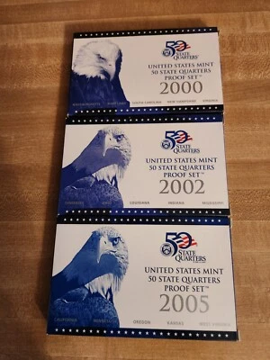 2000,2002,2005, United States Mint 50 State Quarters Proof Set W/Coa, Brand New  - Image 1 of 4