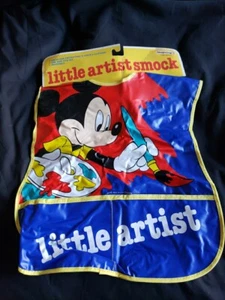 New Rare Vintage Disney Mickey Mouse Little Artist Smock Kids Art LOOK! - Picture 1 of 7