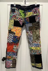 Biepa Jeans 1971 bunt Patchwork Denim Jeans Button Fly Retro Hippe Gr. 38 - Bild 1 von 4