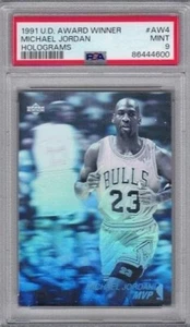 Michael Jordan 1991 vincitore del premio UD ologrammi #AW4 PSA 9 Chicago Bulls HOF x600 - Foto 1 di 2