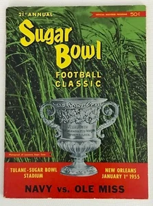 1955 Sugar Bowl Football Program Ole Miss Rebels vs. Navy EX+ - Picture 1 of 6
