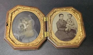 Sixth Plate Ambrotype & Tintype in Hexagon Double Union Case Ghostly Ambro Image - Picture 1 of 16