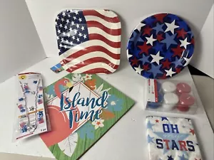 4th Of July Tablecloth, Patriotic Party Supplies Table Cover, 3pcs American Flag - Picture 1 of 7