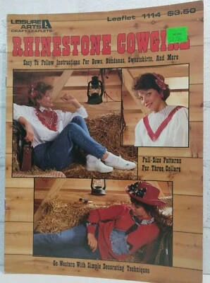 Rhinestone Cowgirl Sewing Instructions Bows, Bandanas, Sweatshirts Leaflet #1114 - Image 1 of 4
