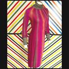 Missoni 1980's Seide Kleid Muster Rosa Gre UK 8-10 237 O