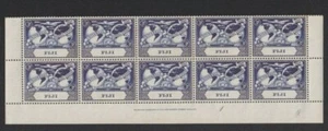 Fiji 75th Anniversary Universal Postal Union 3d Blue Block of 10 MINT MNH 1949 - Picture 1 of 2