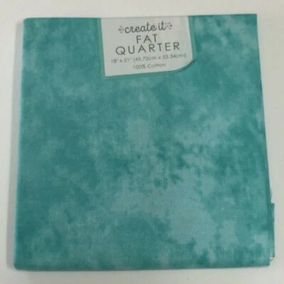Fat Quarter Turquoise Tie Dye 100% Cotton Fabric 18x21 inches - Image 1 of 2