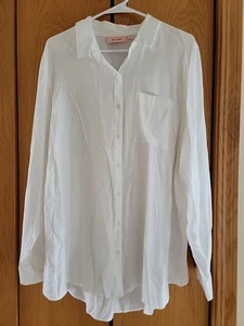 EVRI Women Button up Blouse Tunic White, collared -long sleeves 2X - Picture 1 of 3