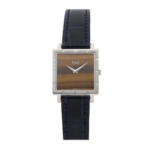 Piaget Vintage Manuale Vento 25mm Oro Bianco di Tigre Occhio Donna Cinturino 937 - Foto 1 di 5