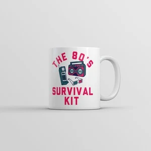 Kit de supervivencia de los 80 taza sarcástica retro gráfica taza de café - Imagen 1 de 7