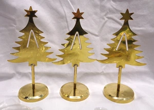 Vintage Nachlassfund ~ Konvolut / 3 Messing Baum Figuren ~ 5" hoch - Bild 1 von 4