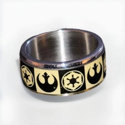 Anillo Símbolo Alianza Rebelde Imperio Acero Inoxidable Star Wars Talla 8 Kidcore Foto 1 de 4