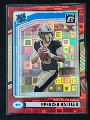 2024 Panini Donruss Spencer Rattler Optic Preview Red Pandora #359 Rookie RC - Image 1 of 2