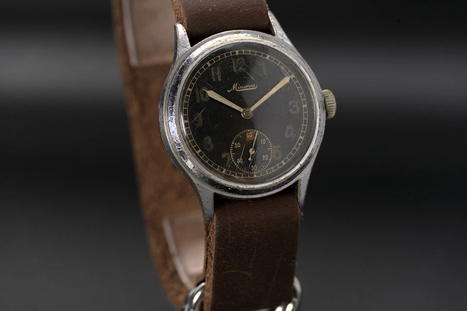 Minerva DH wristwatch military 1940 watch cal. 12L wristwatch - Image 1 of 4