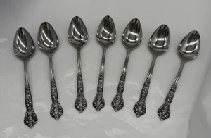 Vintage Versailles Edelstahl von MSI Japan Set 7 Suppenlöffel Besteck Floral - Bild 1 von 7